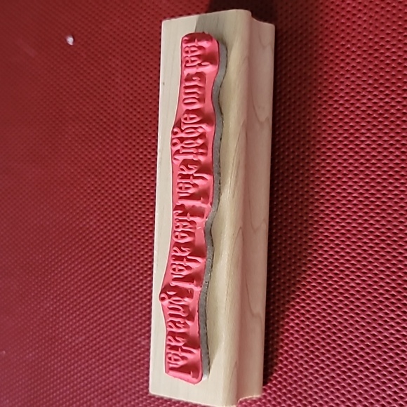 Phrase Let's sing let's eat let's jiggle our feet wooden stamp - Picture 2 of 2